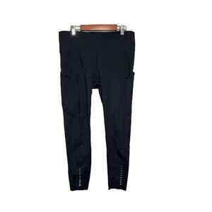 Lululemon Hit It Tights Women's 10 Ankle Stretch Drawstring Pockets Black‎